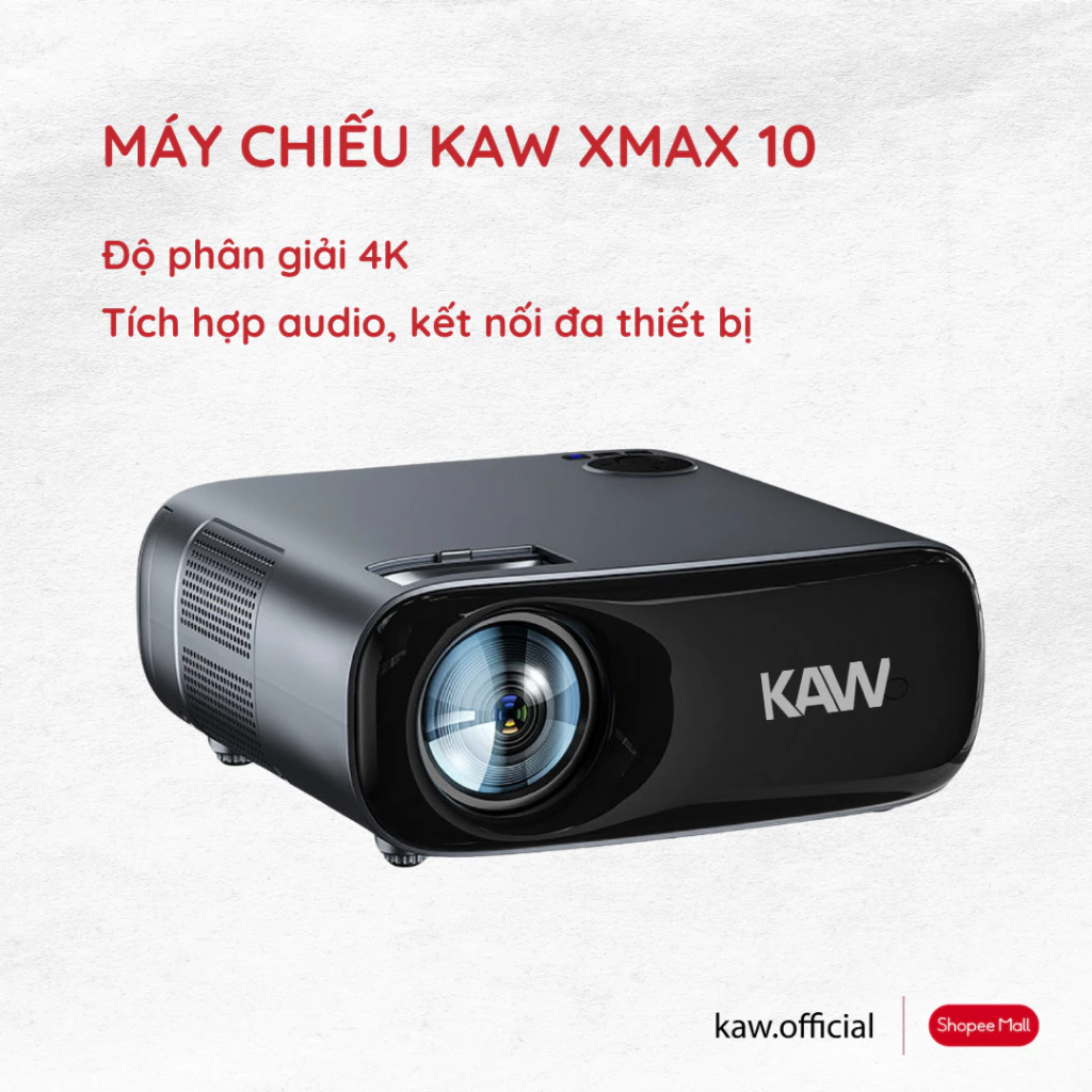 Máy chiếu Kaw XS1 -  Độ Phân Giải 4K, Độ Sáng 3500 lumens, Hệ Điều Hành Android, Kết Nối Đa Thiết Bị, Hỗ Trợ Dạy Học