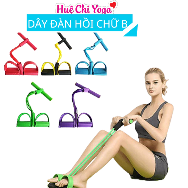 Dây Kéo Đàn Hồi 4 Ống Cao Su Yoga, Bàn Đạp Chân Dụng Cụ Tập GYM Thể Dục Chính Hãng