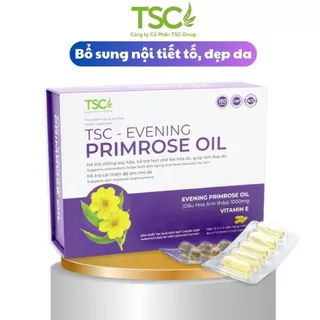 Tinh dầu Hoa Anh Thảo TSC- Evening Primrose Oil Hộp 60 viên- Giúp chống oxy hóa, hạn chế lão hóa da, cấp ẩm cho da - TSC