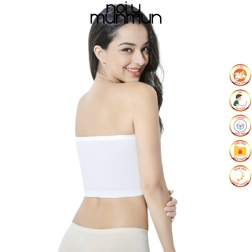 Áo Ống Quây Cúp Ngực Nữ Bra Cotton Không Dây Chất Gân Tăm Không Mút Co Giãn 4 Chiều noiymunmun B808