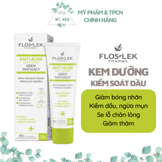 Kem dưỡng Floslek Anti Acne Mattifying Cream - Kem kiểm soát dầu Flos lek cho da mụn kem kiềm dầu giảm thâm 50ml