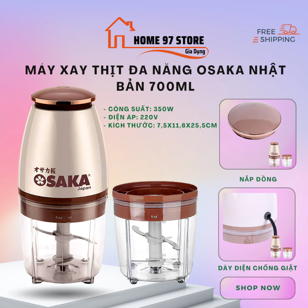 Máy Xay Đa Năng Osaka Nhật Bản Xay Sinh Tố, Xay Thịt, Xay Đá, Xay Thực Phẩm Dung Tích 700ml