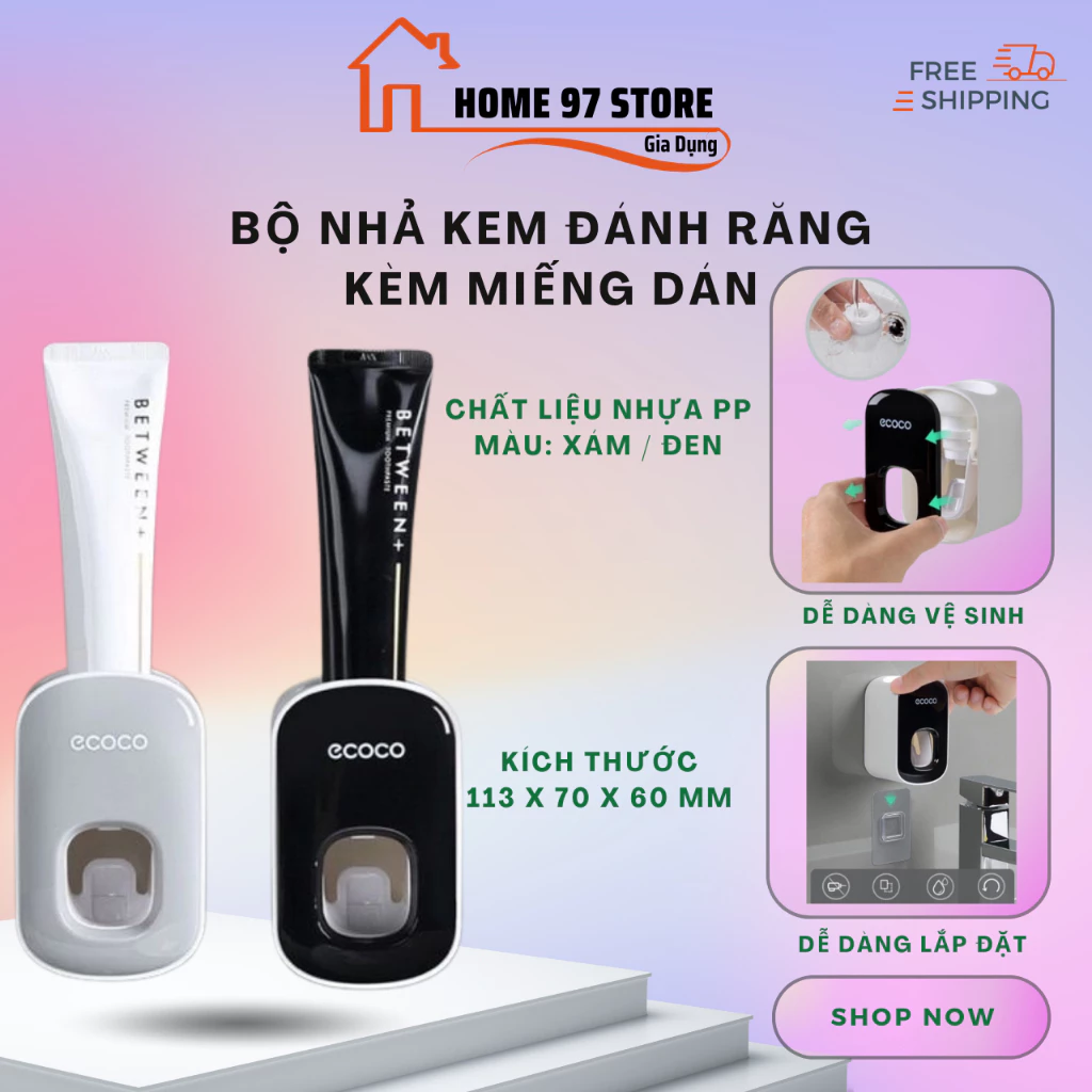 Hộp lấy kem, nhả kem đánh răng Ecoco cao cấp 1922 Kiểu Dáng Mới