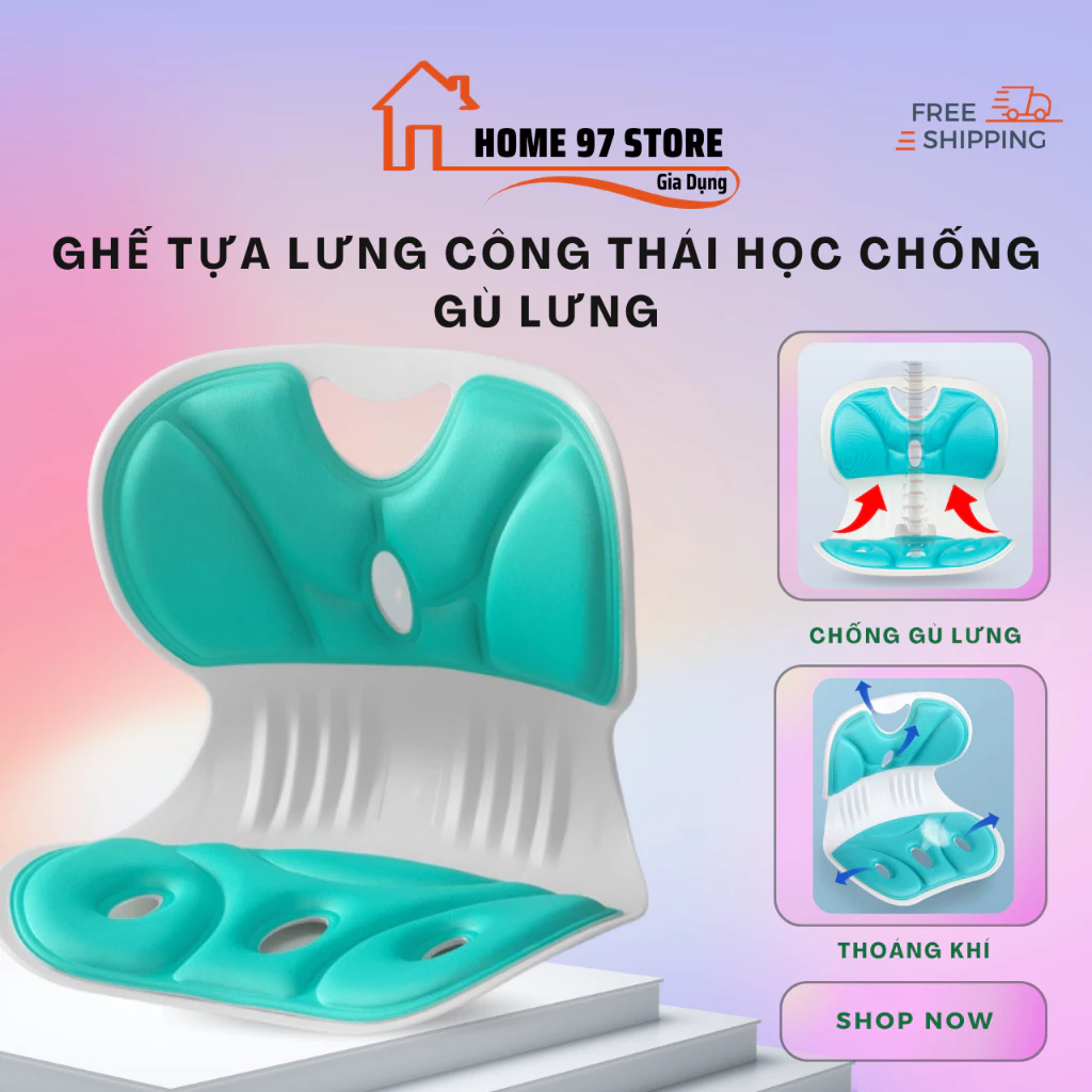 Ghế công thái học chống gù lưng, ghế văn phòng giúp ngồi thẳng lưng phù hợp trẻ em, sinh viên người làm