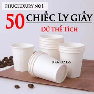 Lốc 50 Ly giấy - Cốc giấy nhập khẩu dung tích từ 30ml đến 500ml - ly giấy văn phòng siêu bền