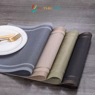 Tấm lót bàn ăn placemat cách nhiệt PVC cao cấp chống trơn trượt, miếng thảm lót tủ bếp cho nhà hàng, khách sạn