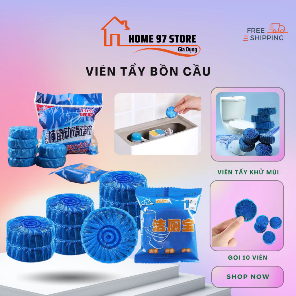 Viên Thả Bồn Cầu, Viên Khử Mùi Bồn Cầu Diệt Khuẩn Gấp 40 Lần Viên Thả Thông Thường, An Toàn Khi Sử Dụng.