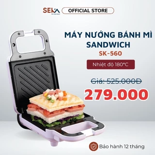 Máy Nướng Bánh Mì Sandwich SEKA SK560 Bữa Sáng Nhanh Gọn, Máy Kẹp Nướng Bánh Mì Chín Nhanh Đều Chống Dính BH 12 Tháng