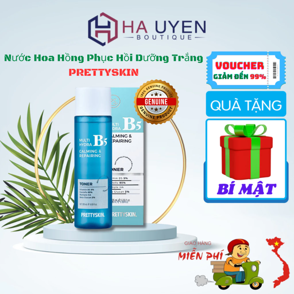 Nước Hoa Hồng Tái Tạo Phục Hồi PRETTYSKIN Multi Hydra B5 Calming & Repairing Toner - 205ml [ HÀ UYÊN BOUTIQUE ]