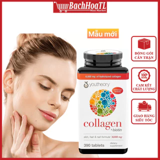 Viên uống collagen youtheory Mỹ 390v - Date 9/2025 đẹp da mờ nét nhăn hỗ trợ chăm sóc, Da tóc móng ngăn ngừa lão hóa