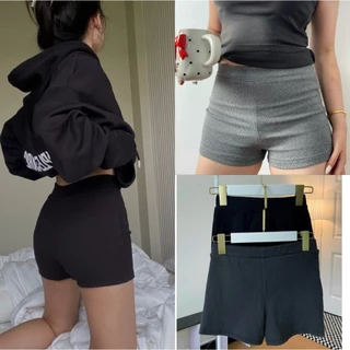 Quần short biker nữ chất thun tăm dày dặn co dãn nâng vòng 3 đủ size S<M<L