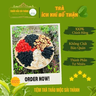 Trà Ích Khí Bổ Thận 20 Gói (Tây Dương Sâm, Kỷ Tử, Táo Lát, Đậu Đen, Dâu Tằm, Thục Xuất khẩu) Tự Nhiên