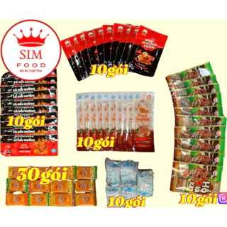 combo 80 gói.10shasimi bà tuyết 10 nem nướng phên 10 cá hồi nướng 10 hổ kaka 30dê nướng 10 thạch dừa thơm ngon