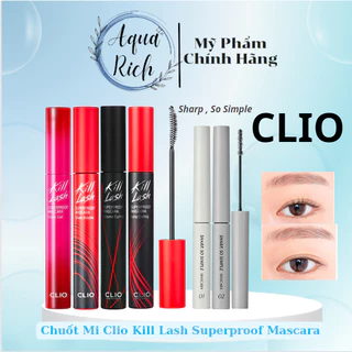 [Chuốt Mi] Mascara Clio Kill Lash Superproof Chải Mi 7g  làm cong -dày và dài-Volume Curling - Long Curling - Sleek Volu