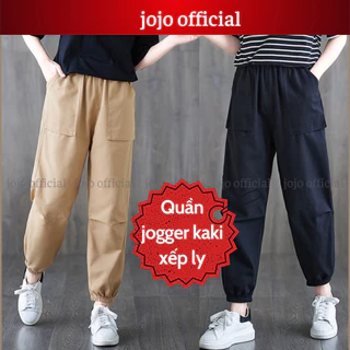 Quần Jogger Kaki Đa Năng, Quần Kaki Xếp Ly Có Túi Rộng Rãi Thoải Mái Form Dáng Basic JOJO KK2