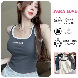 Áo croptop nữ sát nách PAMY LOVE kèm đệm mút ngực, Áo bra ba lỗ nữ chất Polyester thoáng mát thấm hút tốt