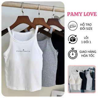 Áo 2 dây yếm sát nách kèm mút dày không lộ, Áo sát nách nữ PAMY LOVE chất cotton mềm mịn thoáng mát