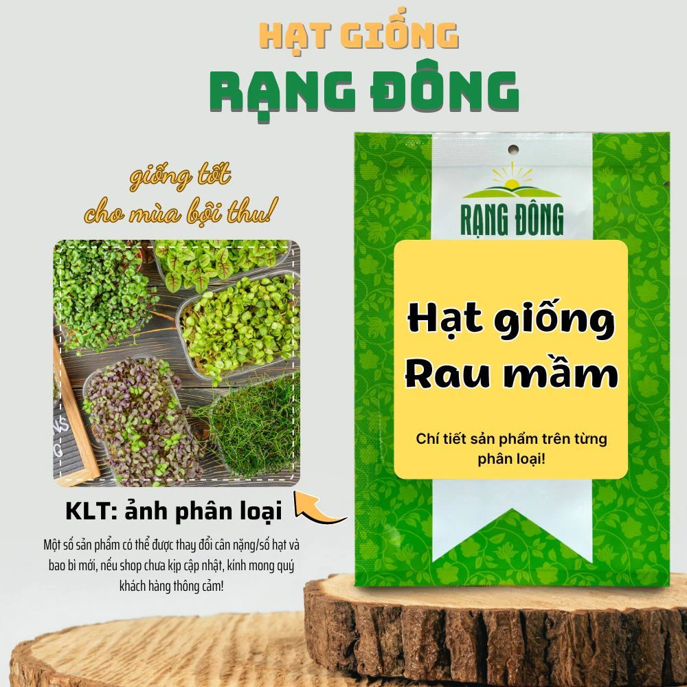 Hạt giống Rau Mầm các loại, dễ nảy mầm, nhanh thu hoạch, trồng quanh năm - Hạt giống Rạng Đông