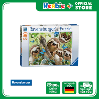 Đồ Chơi Xếp Hình 500 Mảnh RAVENSBURGER Sloth Selfie Jigsaw Puzzle 147908 - Herbie Toys