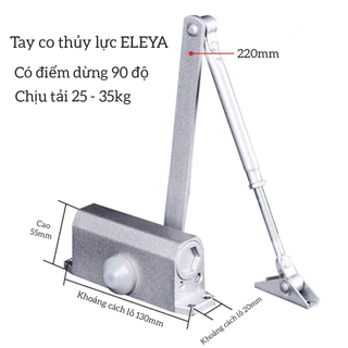 Tay Co Thủy Lực Tự Động Đóng Cửa ELEYA Có Điểm Dừng 90 Độ