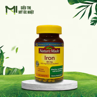 Viên uống bổ máu sắt Mỹ Nature Made Iron 65mg Hộp 365 viên