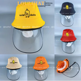 2-6 tuổi 50-52cm/Nón bucket trẻ em kèm kính chống bụi bẩn, mũ tai bèo chống nắng cho bé vịt vàng - LOULIHAT_FASHION