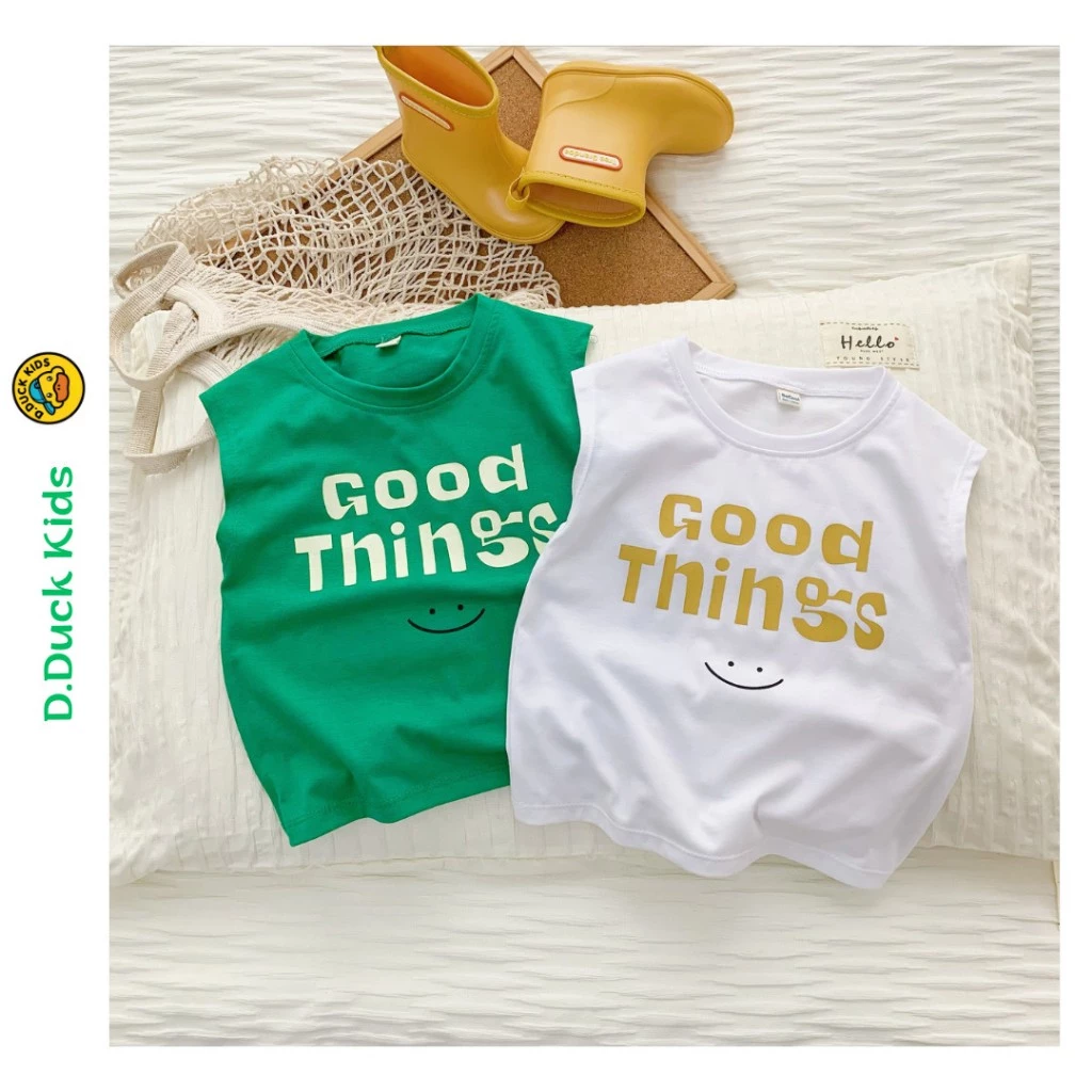 Áo Sát Nách Bé Trai GoodThing Chất Cotton D.DUCK_KIDS, Áo Ba Lỗ Cho Bé Gái Từ 6-26kg