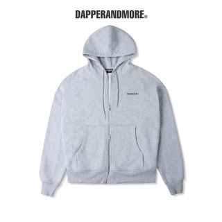 Áo Khoác Hoodie DAPPERANDMORE Metal Zipped Vải Nỉ Chân Cua 100% Cotton Phối Tag Kim Loại - Xám Tiêu