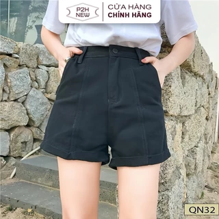 Quần Short Nữ Kaki Bò Cạp Cao Năng Động Co Dãn Thời Trang P2HNEW QN32