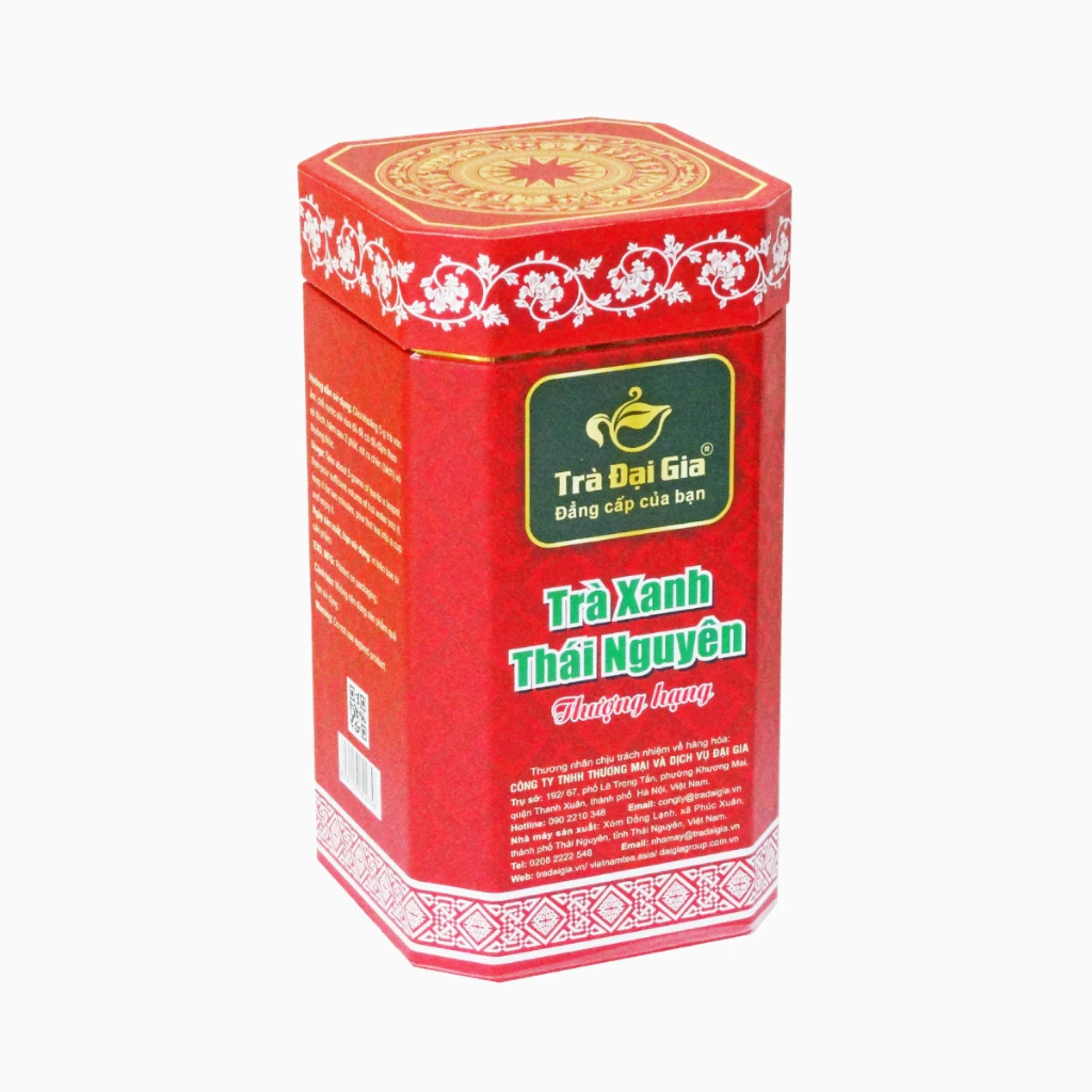 Trà Xanh Thái Nguyên Thượng Hạng 200g - Trà Đại Gia (hộp bát giác)