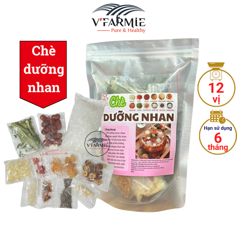 Chè dưỡng nhan tuyết yến đông trùng - set nguyên liệu 12 vị