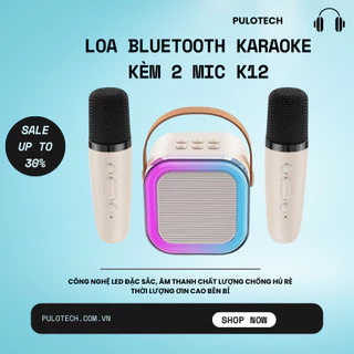 Loa bluetooth K12 Không Dây mini Kèm 2 Micro, Thiết Kế Nhỏ Gọn Tiện Dụng, Có Thể Thay Đổi Giọng, Dễ Sử Dụng