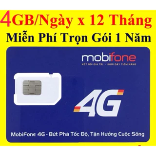 Sim 4G Mobifone 4Gb/ngày, cam kết đủ 12/14/16 tháng