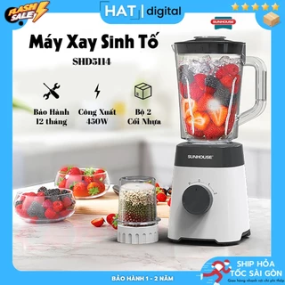 Máy Xay Sinh Tố Sunhouse 2 Cối SHD5114 | Máy Xay Sinh Tố Đa Năng Dung Tích 1.5L Xay Đá, Hoa Quả ,... Bảo Hành 12 Tháng