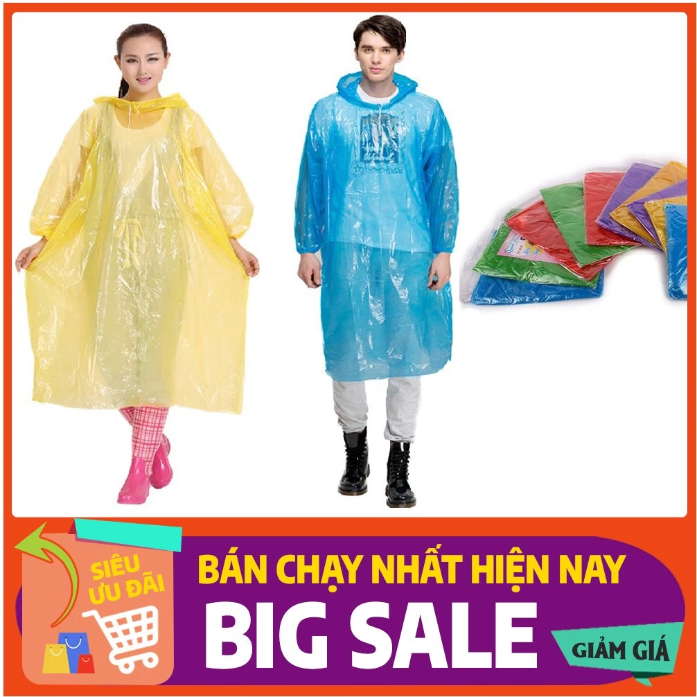 Combo 10 Áo Mưa Giấy Nhiều Màu Sắc Đi Đường Đi Phượt Tái Sử Dụng Được Nhiều Lần