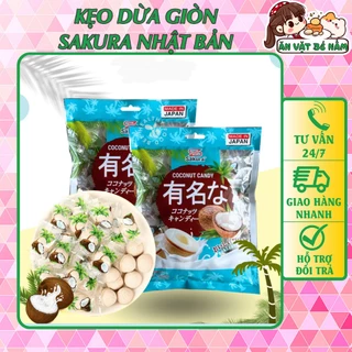 Kẹo Dừa Sakura Nhật Gói 200gr Giòn Béo Thơm Ngon - Ăn Vặt Bé Nấm