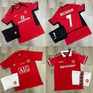 Áo Bóng Đá CLB Manchester United Ngắn Tay Phong Cách Retro 2002 - 2008 - Vải Polyester  Thái