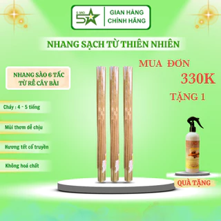 Nhang sào 6 tấc, hương thơm tết cổ truyền xưa, từ rễ cây Bài nguyên chất mùi thơm dễ chịu, ít khói, ít tàn, cháy lâu.