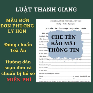 Bộ 2 Mẫu Đơn Xin Ly Hôn Đơn Phương Mẫu Mới Nhất Đầy Đủ Giấy Tờ Có Che Tên Sản Phẩm