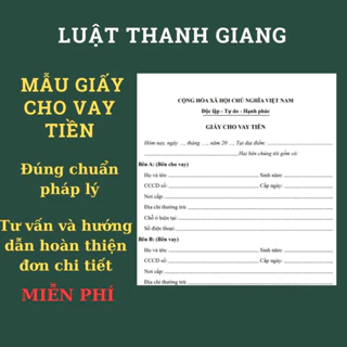 02 Mẫu Đơn Giấy Cho Vay Tiền Đúng Chuẩn Pháp Lý Do Luật Sư Soạn Thảo Ngăn Ngừa Rủi Ro