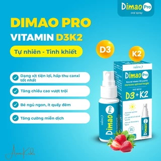 Dimao Pro Oral Spray D3K2 Dạng Xịt - Hỗ Trợ Tăng Chiều Cao, Tăng Cường Hấp Thu Canxi Cho Bé 25ml.