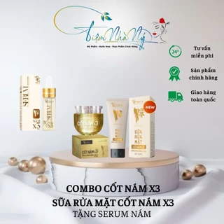 Combo Cốt Nám X3 và Sữa Rửa Mặt Sica White Làm Sạch Da , Mờ Nám Nuôi Da Trắng Mịn