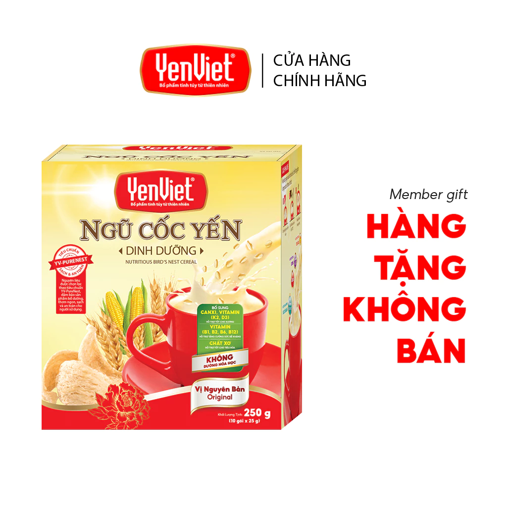 [Hàng tặng không bán] - Ngũ cốc yến dinh dưỡng Yến Việt, hộp 10 gói x 25g - MEMBERGIFT