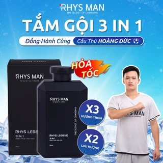 Sữa tắm gội nam RHYS MAN hương nước hoa 3 in 1 Rhys Legend 350ml - Hàng chính hãng