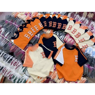 Áo Thun Baby Tee Borip phối màu in chữ B Hàng Quảng Châu L1 Co Dãn 4 Chiều - Dư Tú Lệ Shop