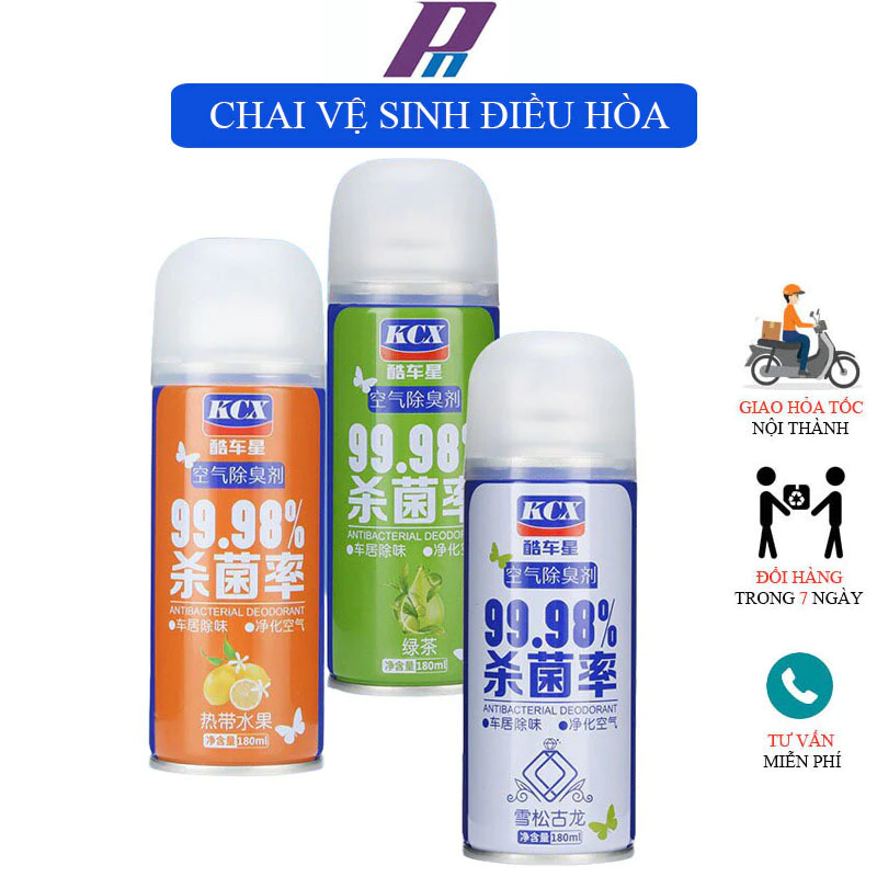 (P24) Chai Xịt Khử Mùi Khử Trùng Vệ Sinh Điều Hòa Ô Tô 180ml