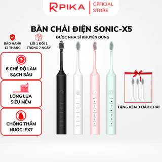 Bàn Chải Điện DELADEP Sonic X5,6 Chế Độ Làm Sạch Sâu, Máy Đánh Răng Sóng Âm Công Nghệ Đức, Tặng kèm 3 Đầu Thay Thế BCD08