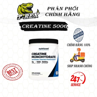 Creatine - 500g | Nutricost Creatine dạng bột | Bổ sung năng lượng, tăng sức bền - cơ bắp