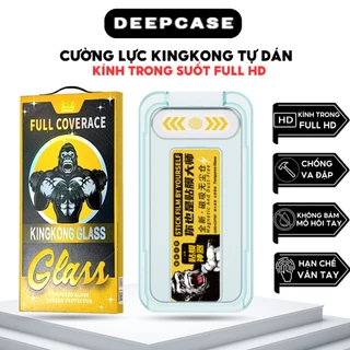 Kính cường lực Iphone Kingkong khung tự dán chống nhìn trộm dán màn hình iP Xs Max 11 12 13 14 15 Pro Max