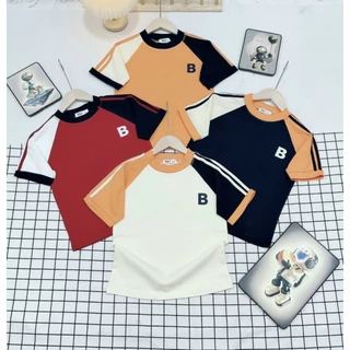 Áo Baby Tee Borip Phối Màu Chữ B Hot Quảng Châu L1 Co Dãn 4 Chiều - Thiên An Shop